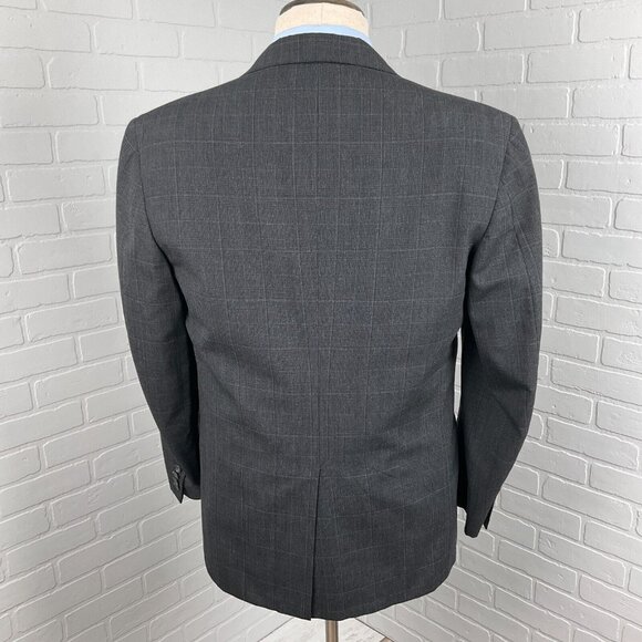 Cricketeer Blazer Men 40 Gray Black Glen Plaid Classic Career Wool Jacket VTG - Picture 4 of 16